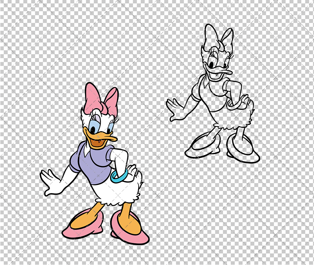 Daisy Duck 002, Svg, Dxf, Eps, Png - SvgShopArt