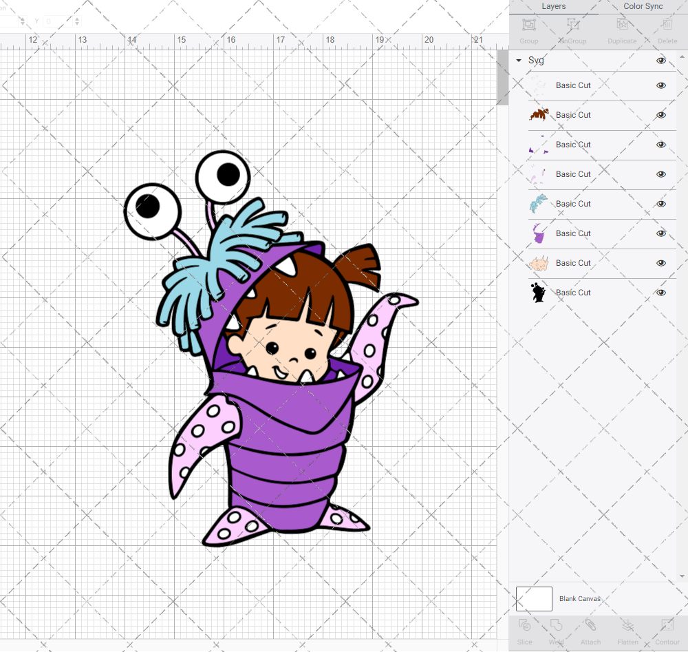 Boo - Monsters, Inc., Svg, Dxf, Eps, Png - SvgShopArt