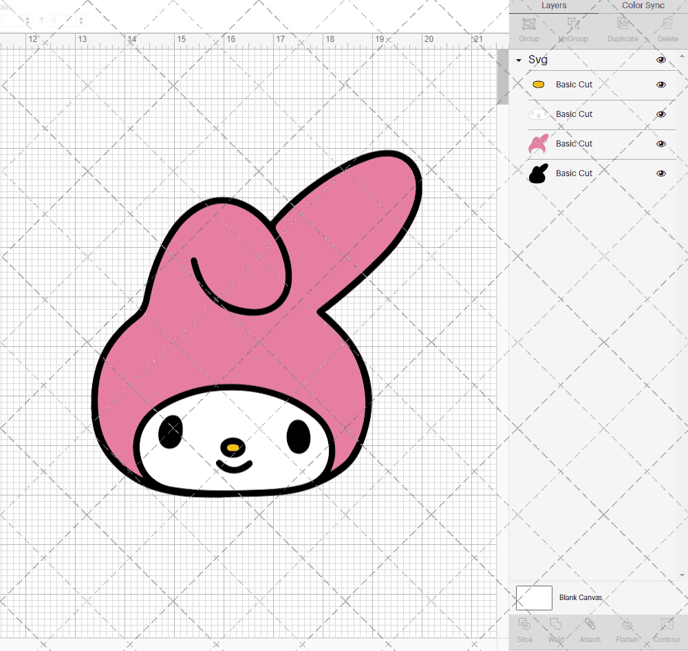 My Melody - Sanrio 004, Svg, Dxf, Eps, Png - SvgShopArt