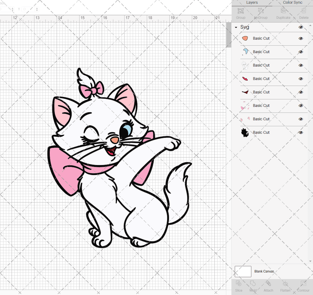 Marie - The Aristocats 005, Svg, Dxf, Eps, Png - SvgShopArt