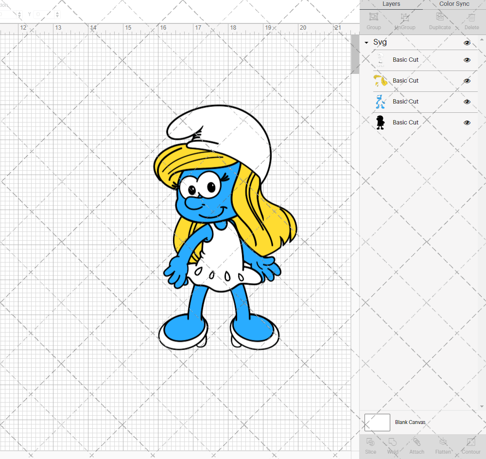 Smurfette - The Smurfs 003, Svg, Dxf, Eps, Png - SvgShopArt