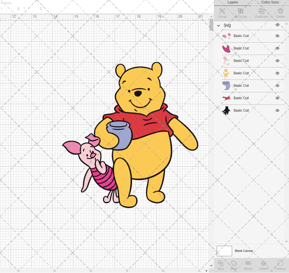 Winnie and Piglet - Winnie The Pooh, Svg, Dxf, Eps, Png - SvgShopArt