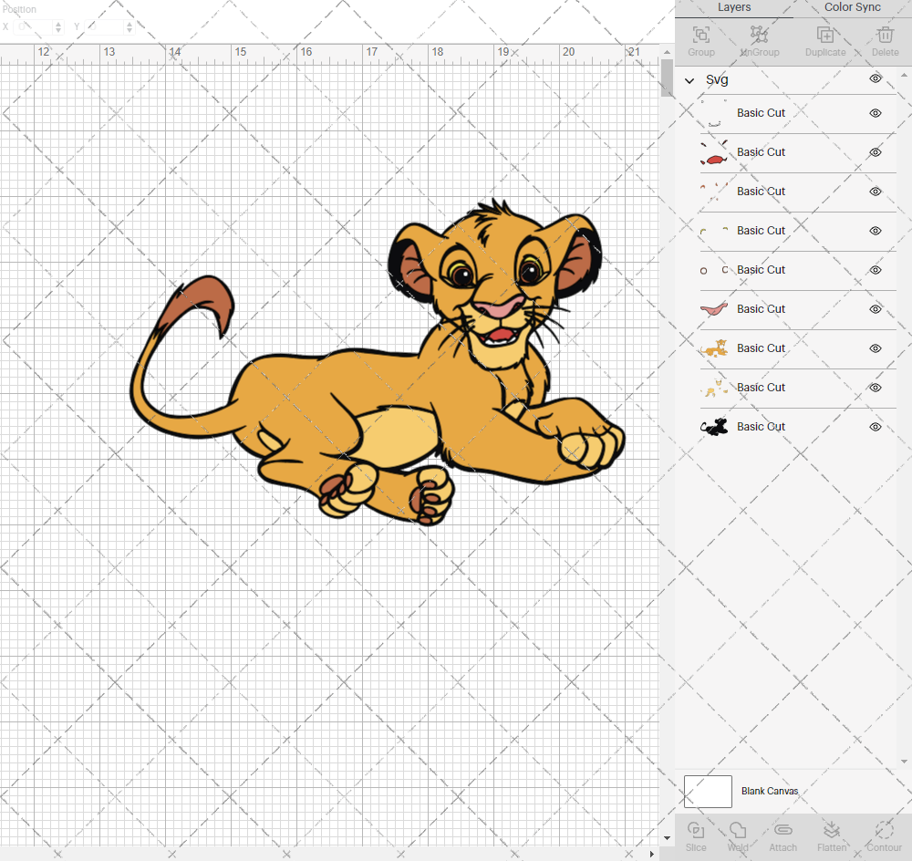 Young Simba - The Lion King 002, Svg, Dxf, Eps, Png - SvgShopArt