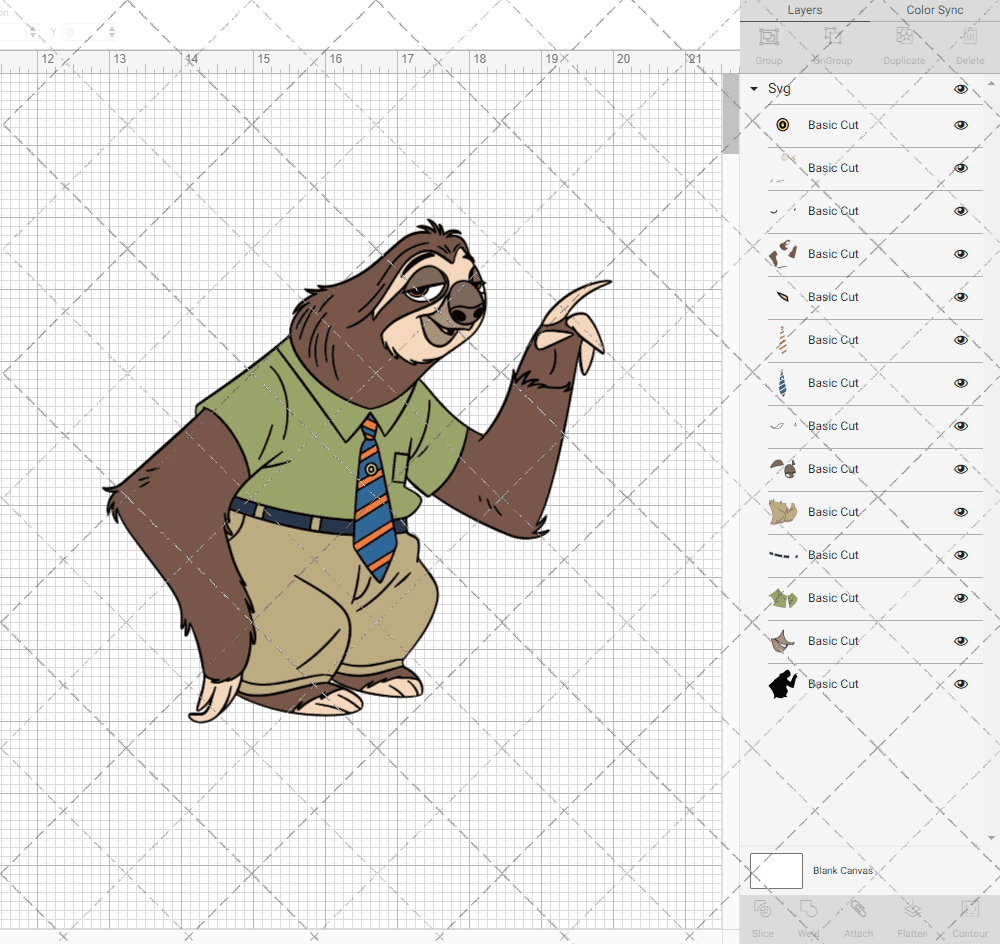 Flash The Sloth - Zootopia, Svg, Dxf, Eps, Png - SvgShopArt