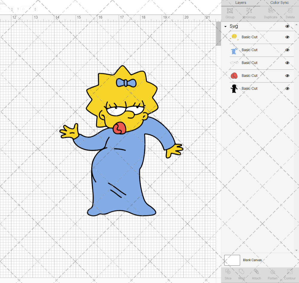 Maggie Simpson - The Simpsons 003, Svg, Dxf, Eps, Png - SvgShopArt