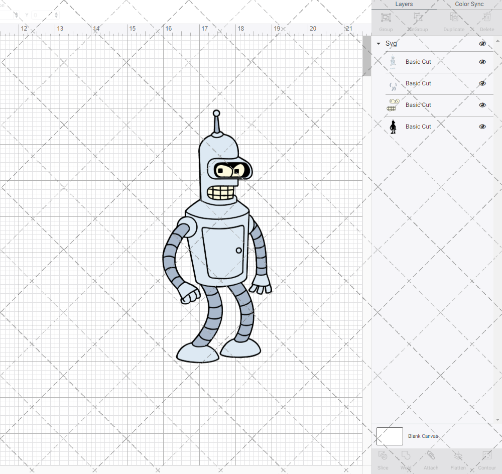 Bender - Futurama 003, Svg, Dxf, Eps, Png - SvgShopArt