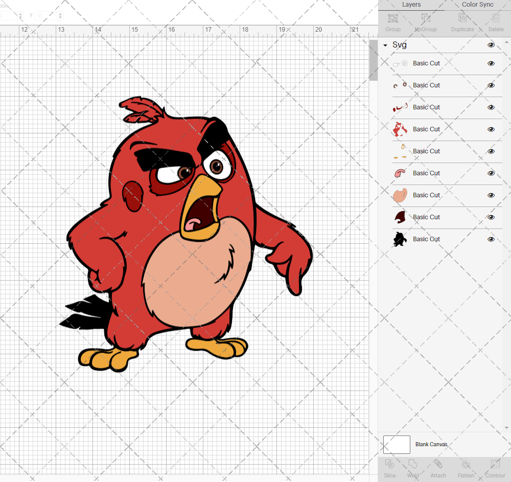 Red - The Angry Birds, Svg, Dxf, Eps, Png - SvgShopArt