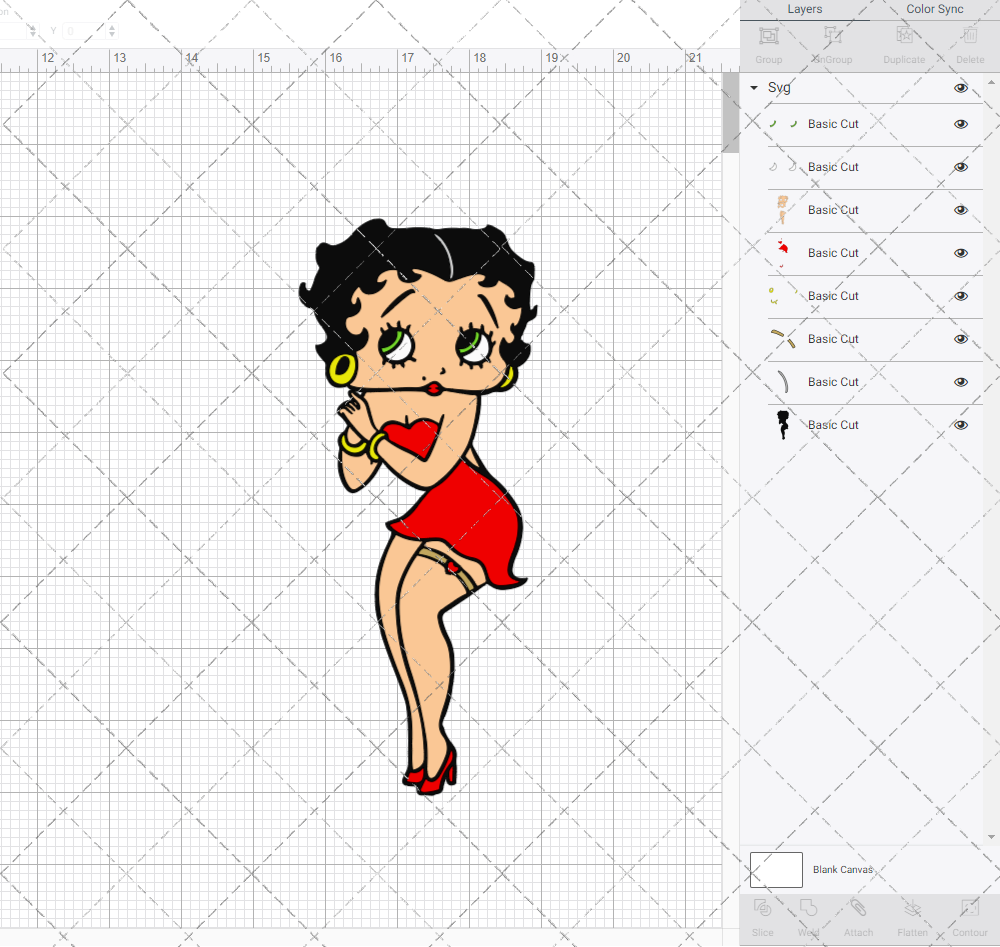 Betty Boop 004, Svg, Dxf, Eps, Png - SvgShopArt