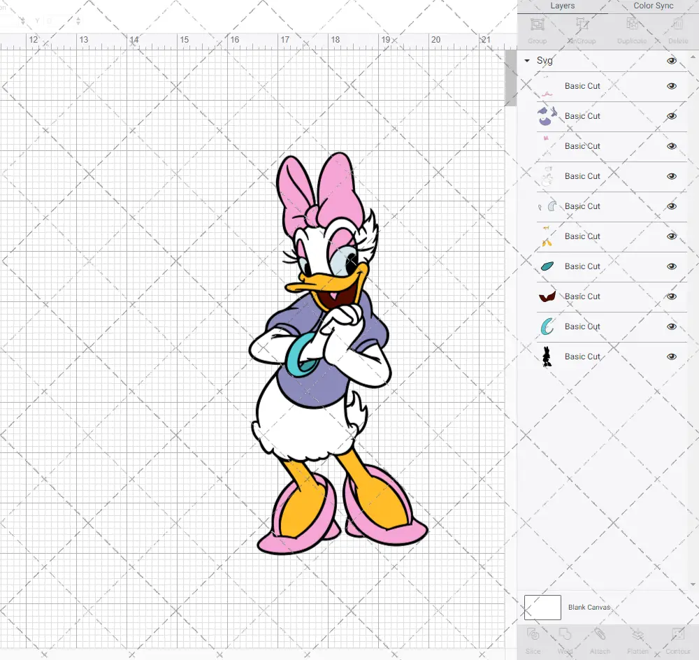 Daisy Duck, Svg, Dxf, Eps, Png - SvgShopArt