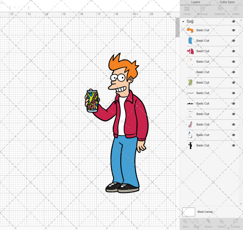 Philip J. Fry - Futurama, Svg, Dxf, Eps, Png - SvgShopArt