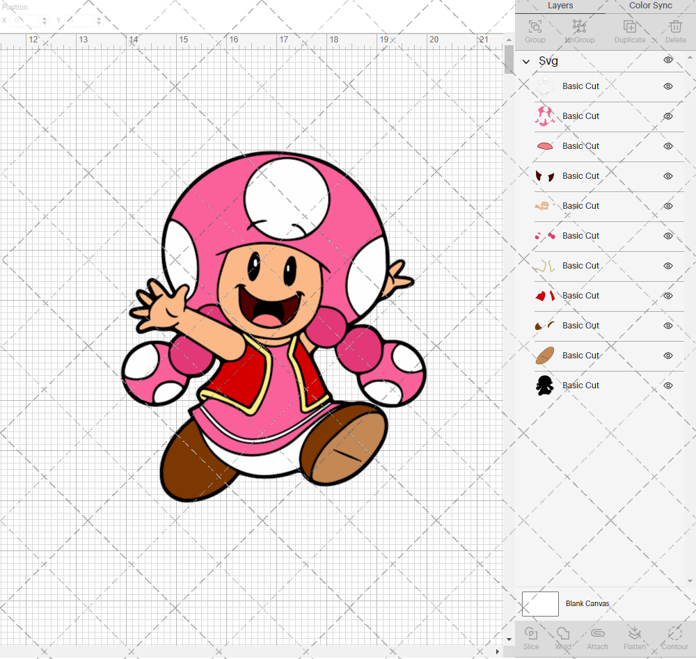 Toadette - Super Mario Bros, Svg, Dxf, Eps, Png - SvgShopArt