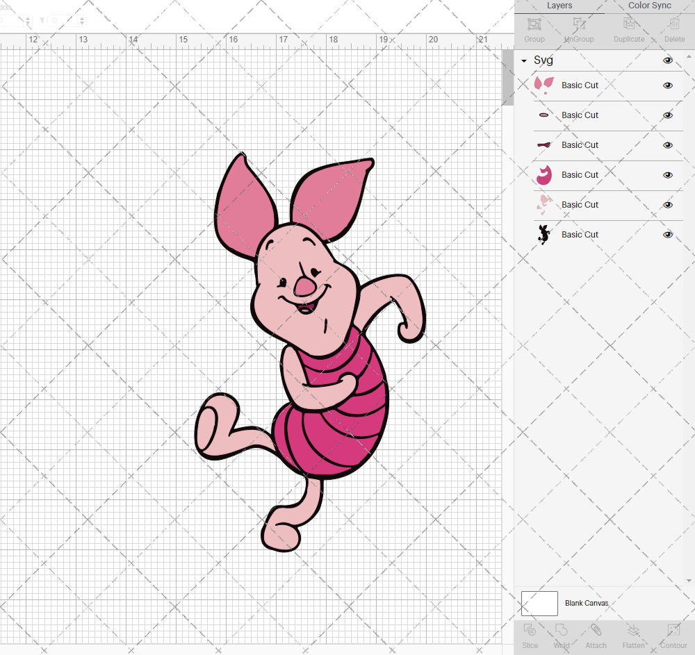 Piglet - Winnie The Pooh 006, Svg, Dxf, Eps, Png - SvgShopArt