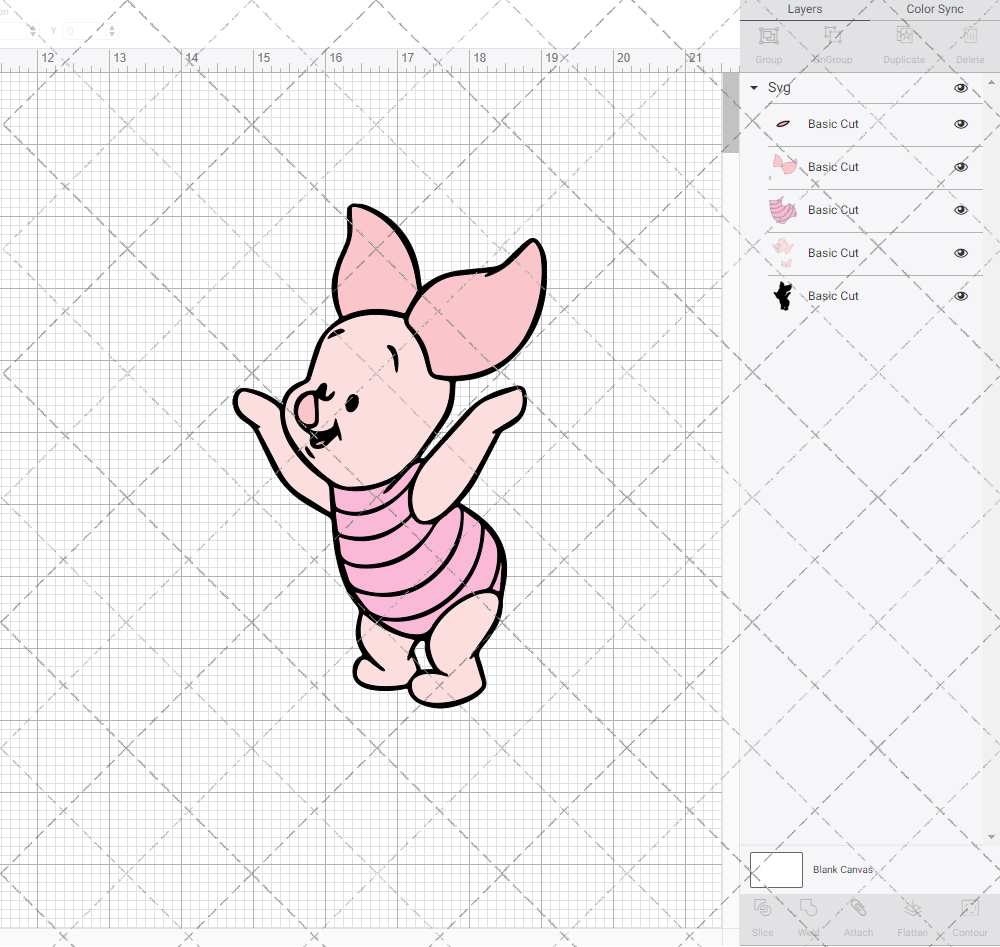 Baby Piglet - Winnie The Pooh 004, Svg, Dxf, Eps, Png - SvgShopArt