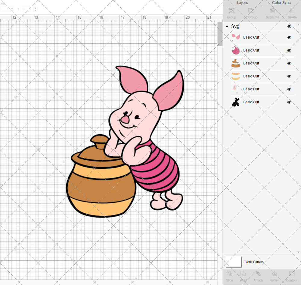 Piglet - Winnie The Pooh 003, Svg, Dxf, Eps, Png - SvgShopArt