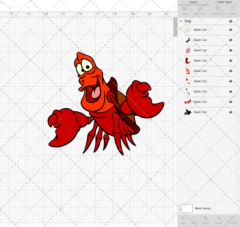 Sebastian - The Little Mermaid, Svg, Dxf, Eps, Png - SvgShopArt