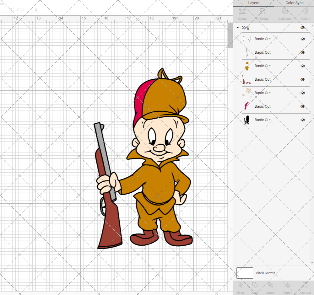 Elmer Fudd - Looney Tunes 002, Svg, Dxf, Eps, Png - SvgShopArt