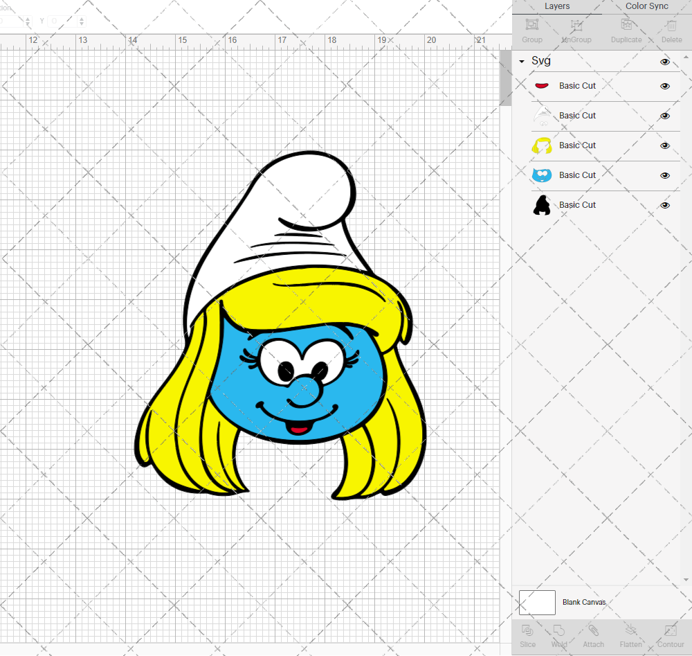 Smurfette - The Smurfs 004, Svg, Dxf, Eps, Png - SvgShopArt