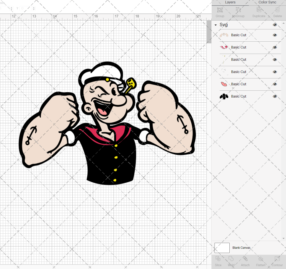 Popeye the Sailor Man 002, Svg, Dxf, Eps, Png - SvgShopArt