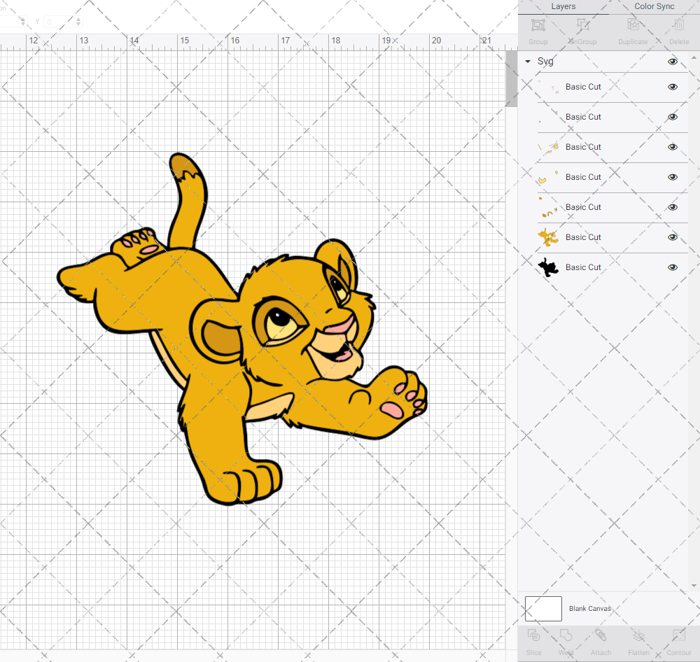 Baby Simba - The Lion King 003, Svg, Dxf, Eps, Png - SvgShopArt