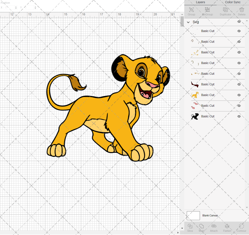 Young Simba - The Lion King, Svg, Dxf, Eps, Png - SvgShopArt