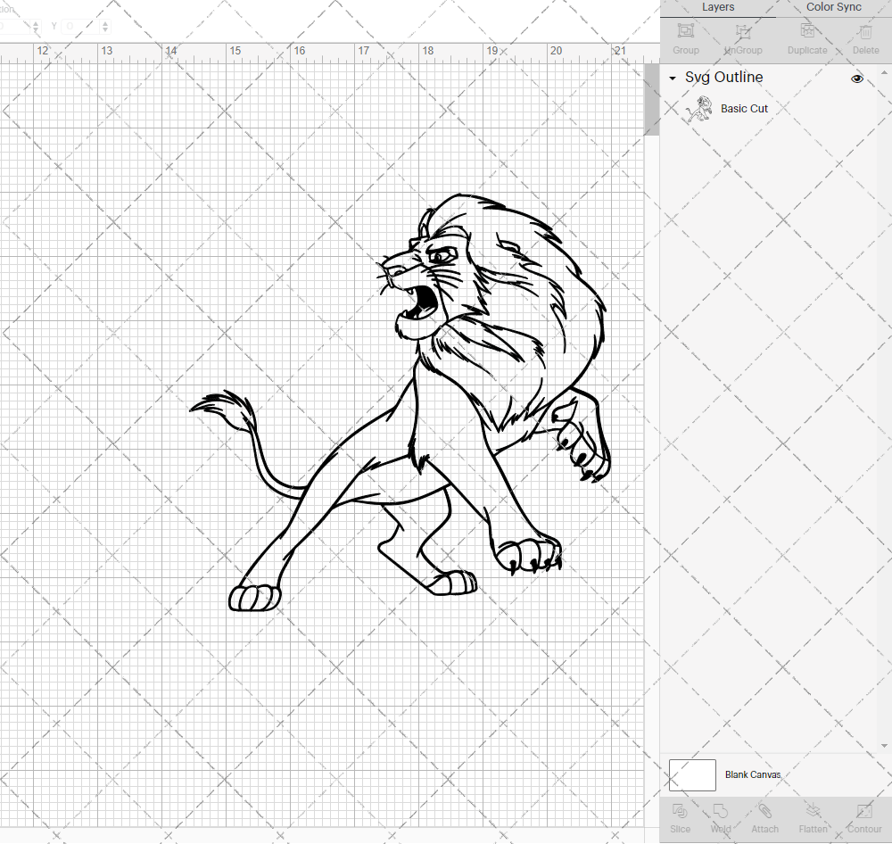 Simba - The Lion King 002, Svg, Dxf, Eps, Png - SvgShopArt