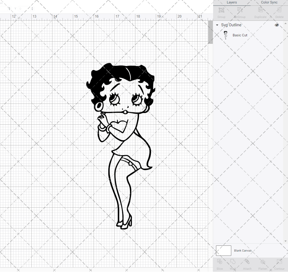 Betty Boop 004, Svg, Dxf, Eps, Png - SvgShopArt