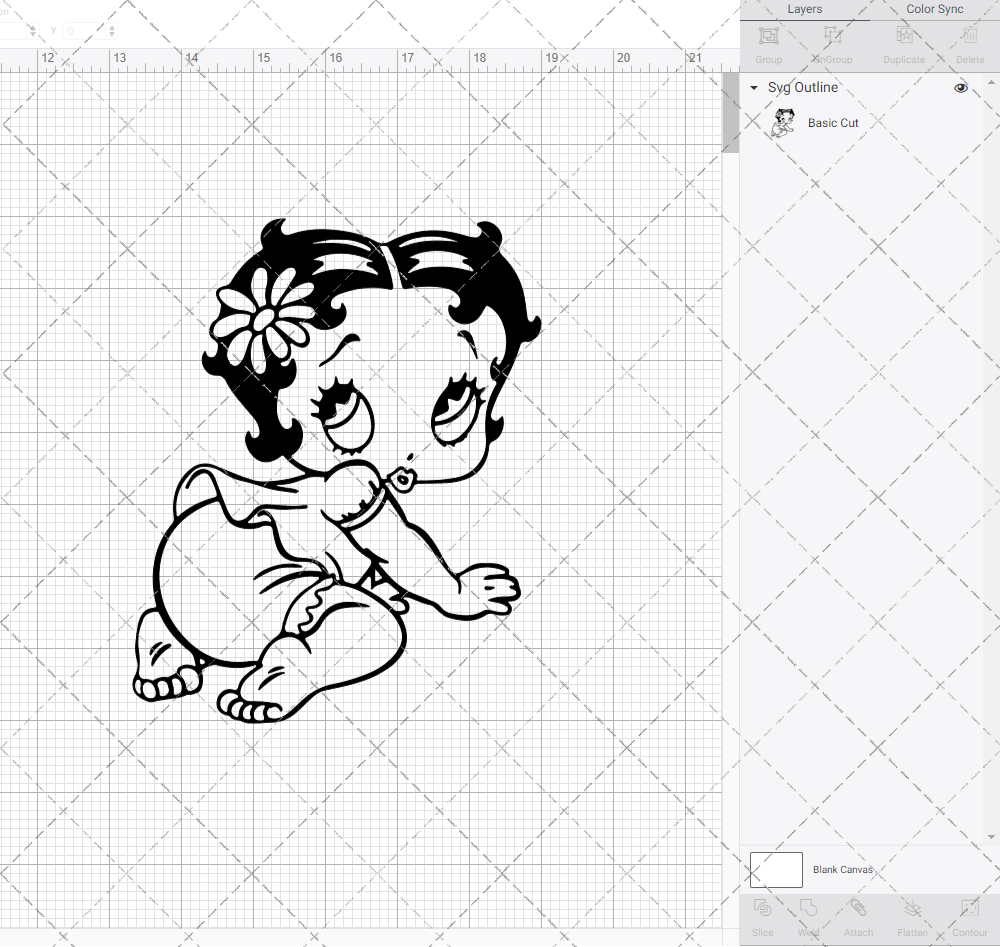 Betty Boop Baby 002, Svg, Dxf, Eps, Png - SvgShopArt