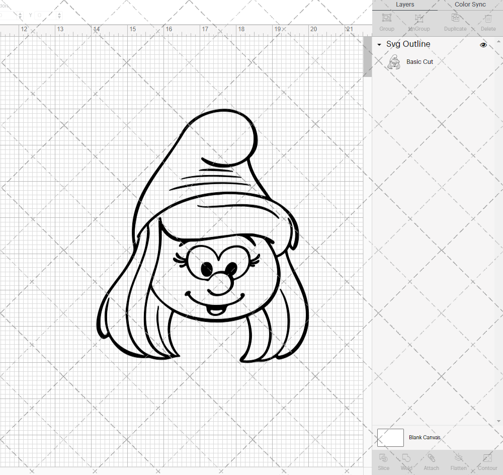 Smurfette - The Smurfs 004, Svg, Dxf, Eps, Png - SvgShopArt