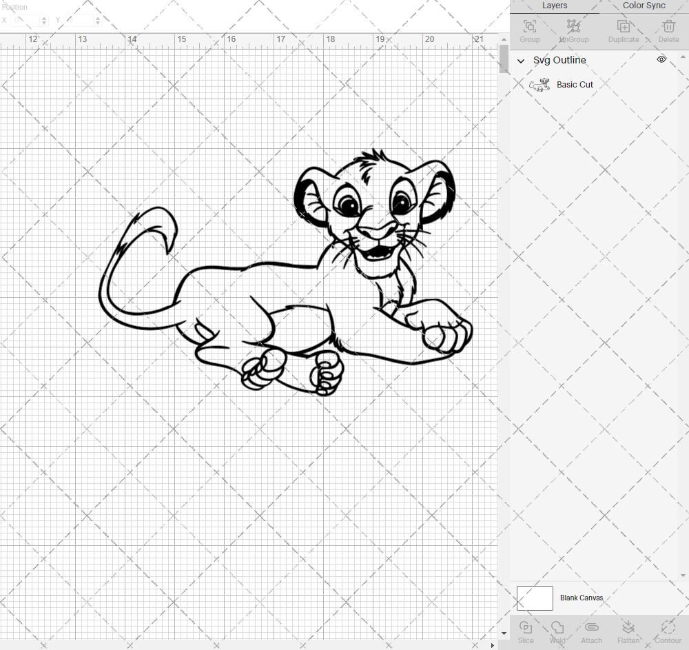 Young Simba - The Lion King 002, Svg, Dxf, Eps, Png - SvgShopArt