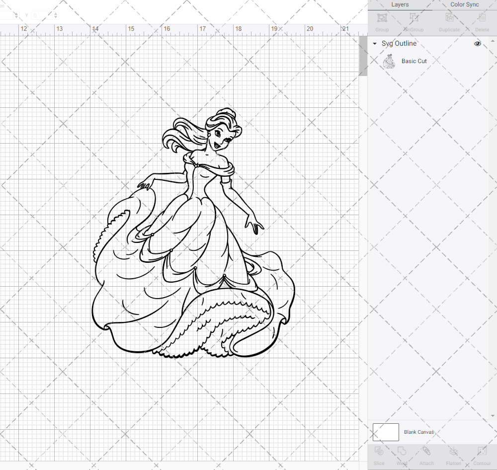 Belle - Beauty and the Beast 002, Svg, Dxf, Eps, Png - SvgShopArt