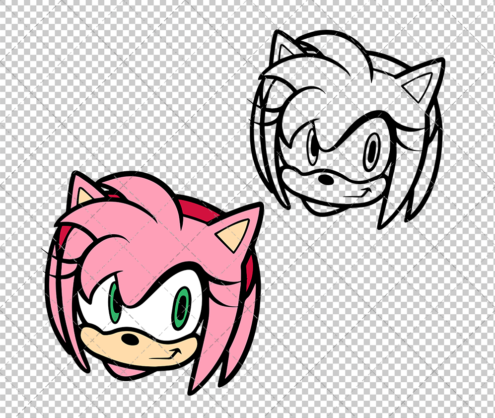 Amy Rose - Sonic the Hedgehog 002, Svg, Dxf, Eps, Png SvgShopArt