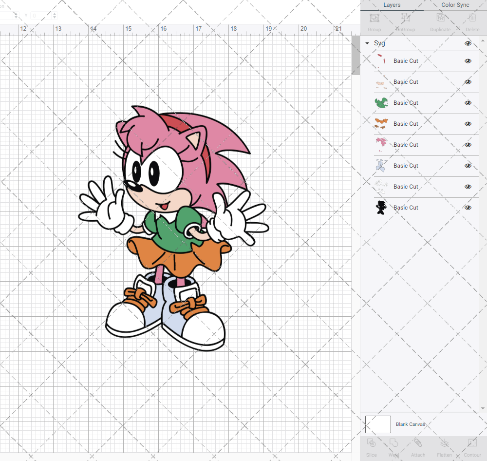 Amy Rose - Sonic the Hedgehog, Svg, Dxf, Eps, Png SvgShopArt