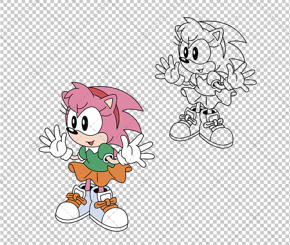 Amy Rose - Sonic the Hedgehog, Svg, Dxf, Eps, Png SvgShopArt