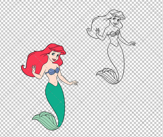 Ariel - The Little Mermaid 004, Svg, Dxf, Eps, Png SvgShopArt