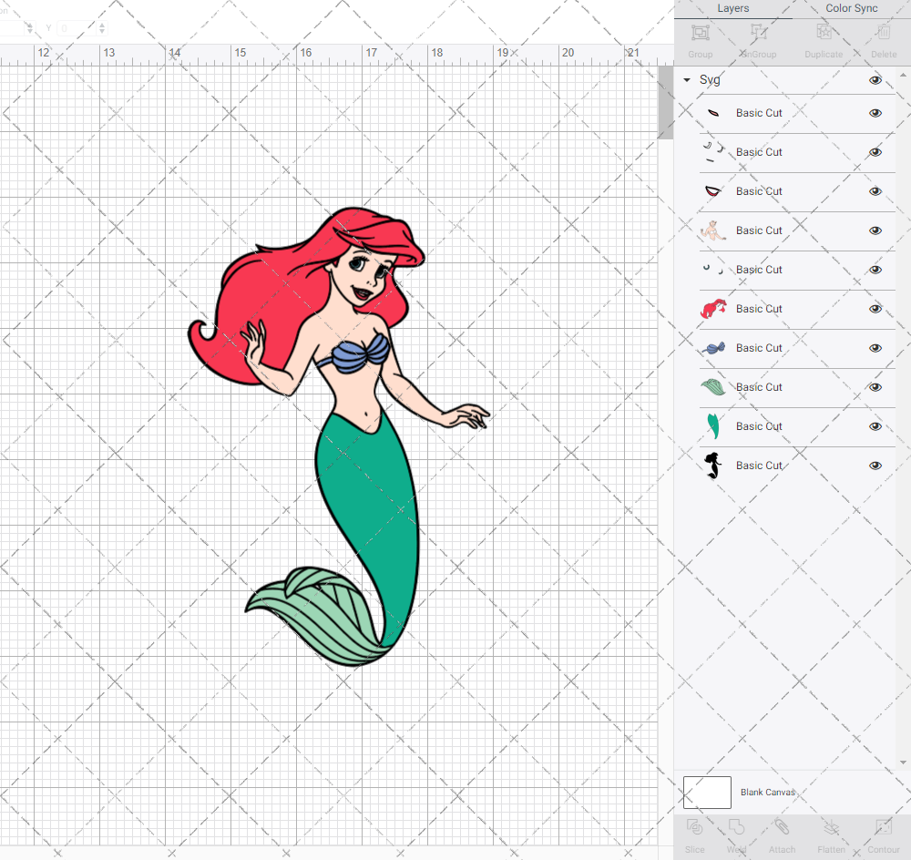 Ariel - The Little Mermaid 004, Svg, Dxf, Eps, Png SvgShopArt