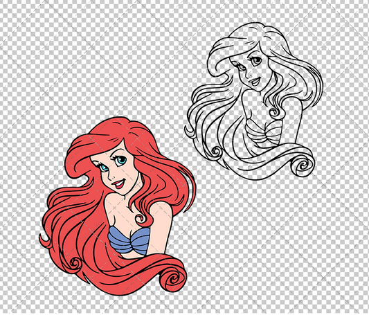 Ariel - The Little Mermaid 005, Svg, Dxf, Eps, Png SvgShopArt