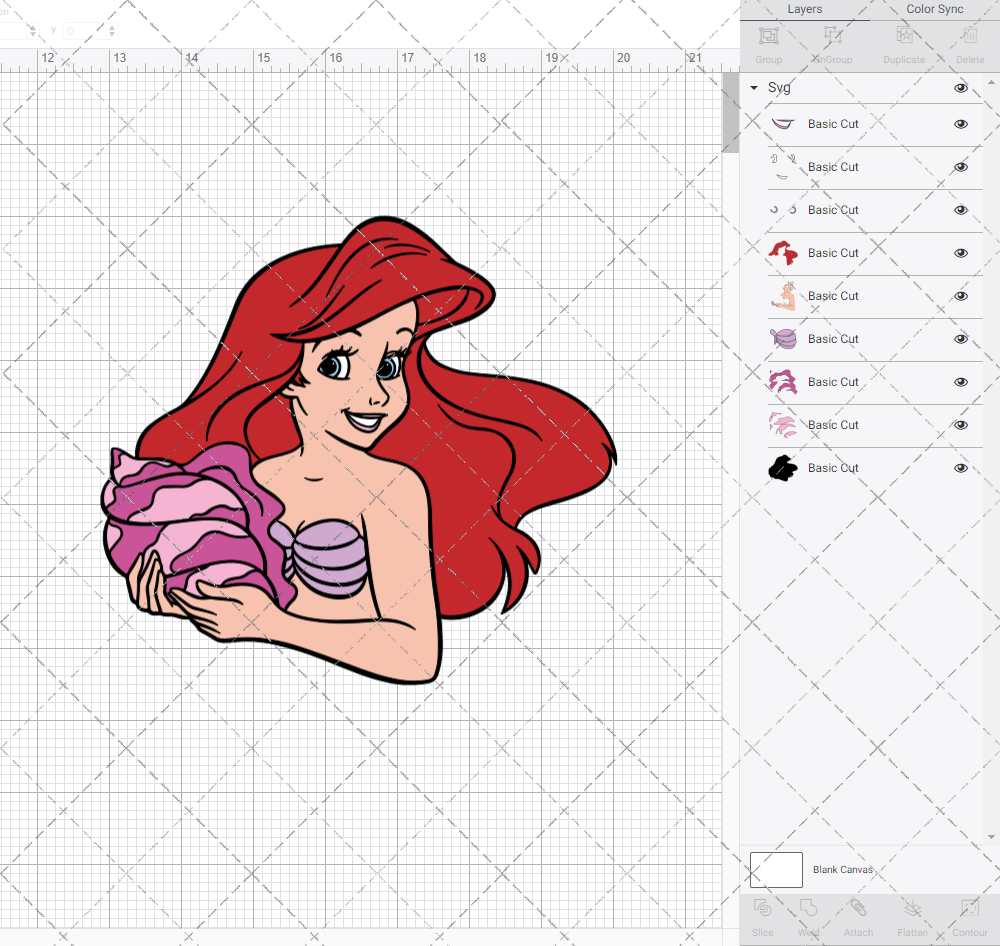 Ariel - The Little Mermaid, Svg, Dxf, Eps, Png SvgShopArt