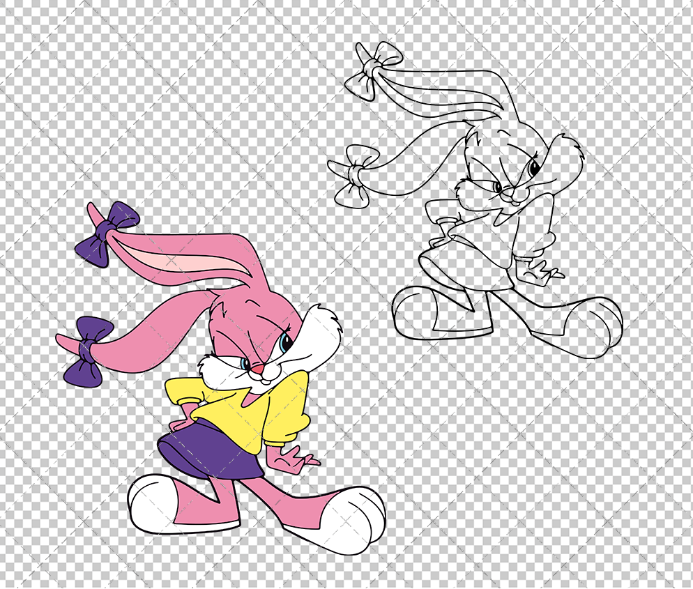 Babs Bunny - Tiny Toon Adventures, Svg, Dxf, Eps, Png - SvgShopArt