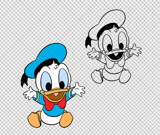Baby Donald Duck, Svg, Dxf, Eps, Png SvgShopArt