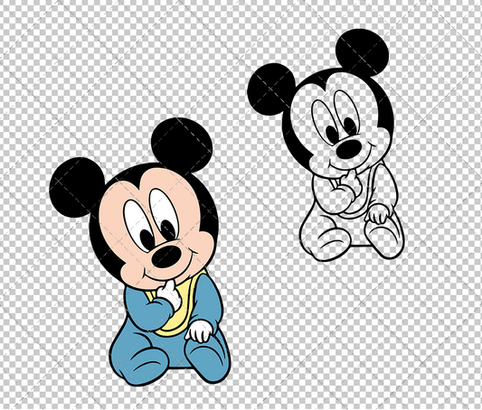 Baby Mickey Mouse 003, Svg, Dxf, Eps, Png SvgShopArt