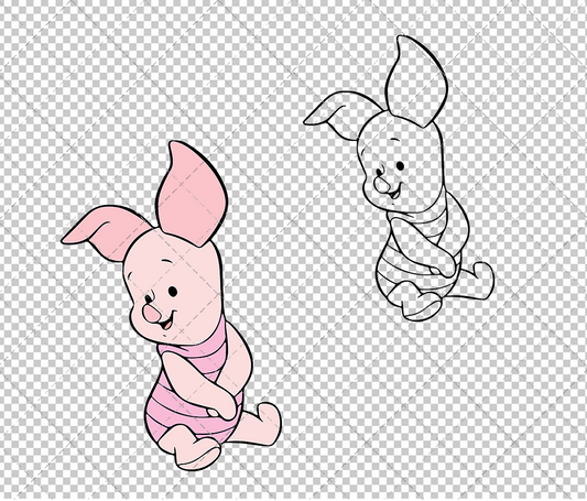 Baby Piglet - Winnie The Pooh 002, Svg, Dxf, Eps, Png SvgShopArt