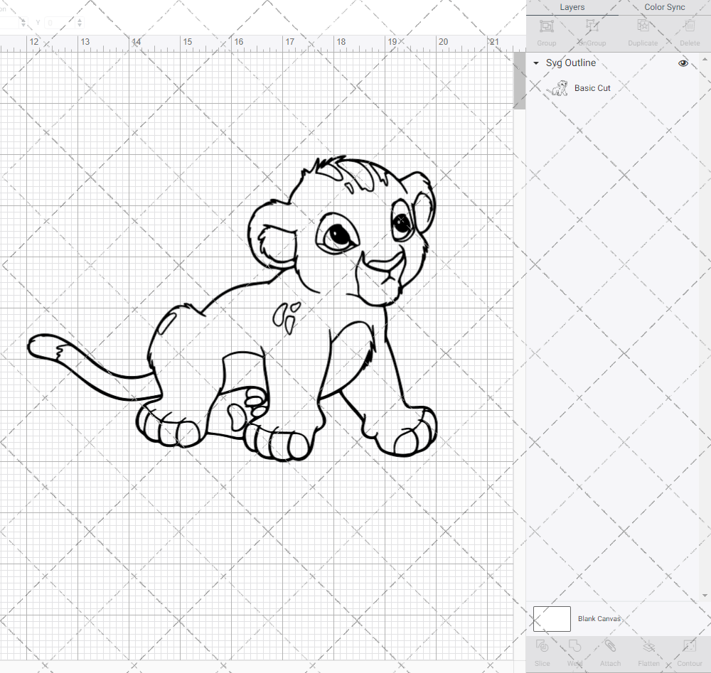 Baby Simba - The Lion King 002, Svg, Dxf, Eps, Png SvgShopArt