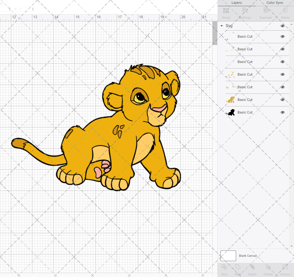 Baby Simba - The Lion King 002, Svg, Dxf, Eps, Png SvgShopArt