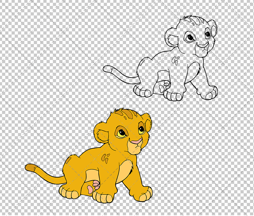 Baby Simba - The Lion King 002, Svg, Dxf, Eps, Png SvgShopArt