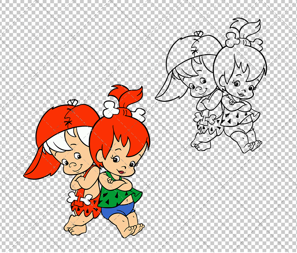 Bamm Bamm and Pebbles - The Flintstones, Svg, Dxf, Eps, Png SvgShopArt