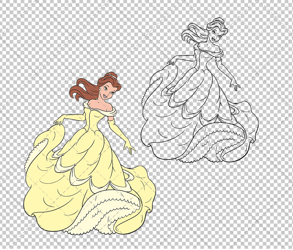 Belle - Beauty and the Beast 002, Svg, Dxf, Eps, Png SvgShopArt