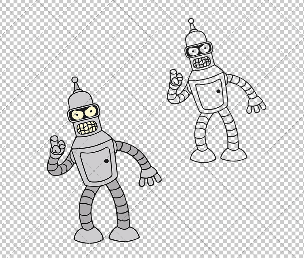 Bender - Futurama 002, Svg, Dxf, Eps, Png SvgShopArt