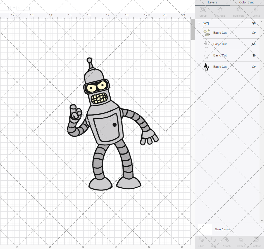 Bender - Futurama 002, Svg, Dxf, Eps, Png SvgShopArt