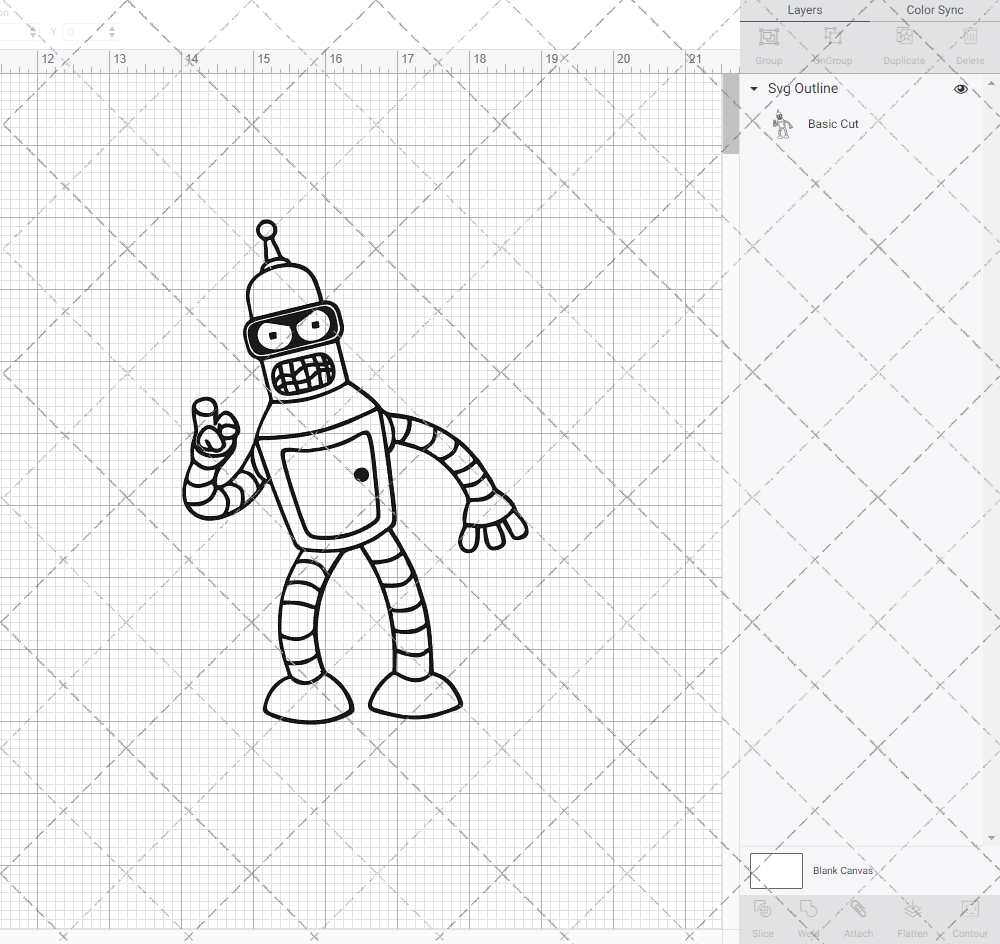 Bender - Futurama 002, Svg, Dxf, Eps, Png SvgShopArt