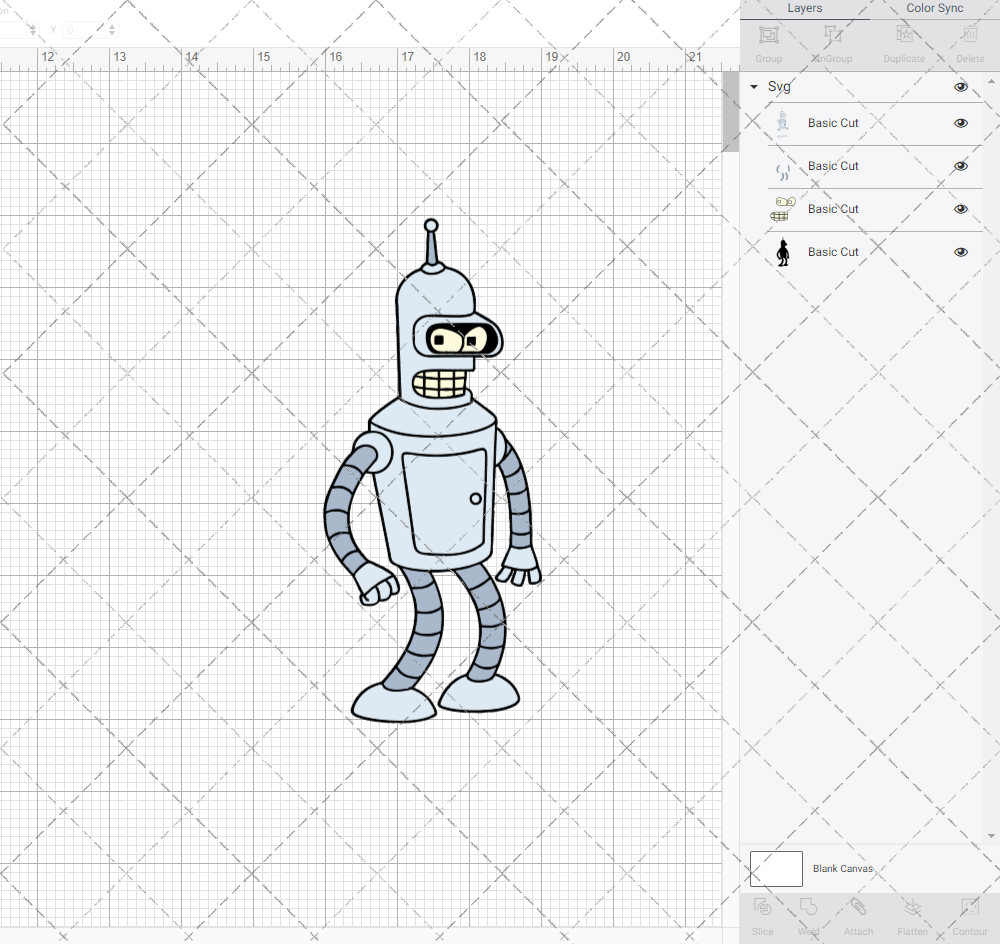 Bender - Futurama 003, Svg, Dxf, Eps, Png SvgShopArt